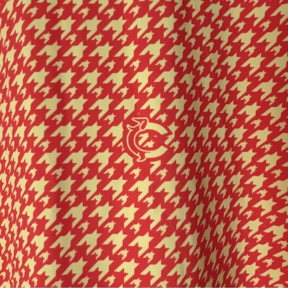 Louis Castel Vibrant Orange Patterned Logo Mock Neck Long Sleeve Golfing Top - Picture 6 of 13